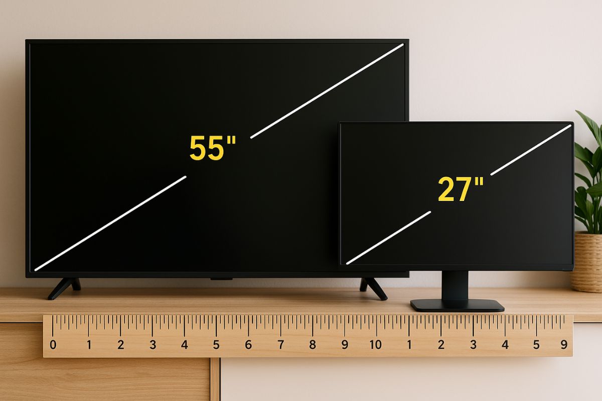polegadas tv e monitor